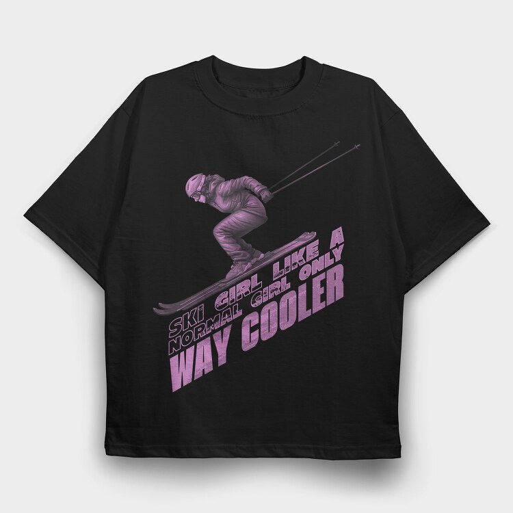 Skier Action Quote, Tricou Oversize Barbati (Unisex)