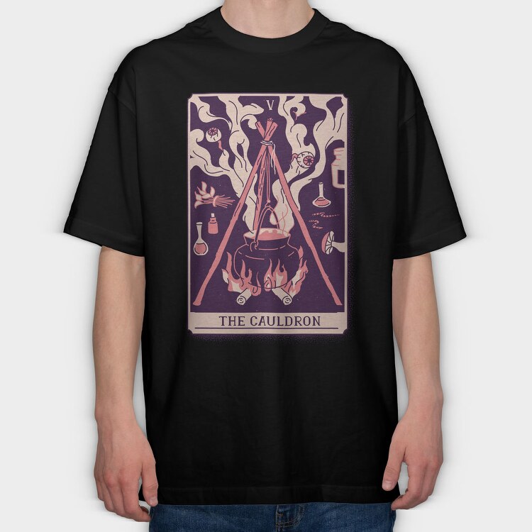 Cauldron Mystical Tarot Card The Cauldron Si, Tricou Oversize Barbati (Unisex)