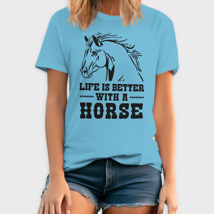 Life Is Better Horse Quote, Tricou Barbati (Unisex)