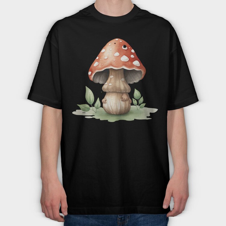 Watercolor Mushroom, Tricou Oversize Barbati (Unisex)