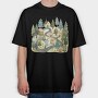 Watercolor Nordic Homes, Tricou Oversize Barbati (Unisex)