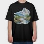 Watercolor Mountain Clipart, Tricou Oversize Barbati (Unisex)