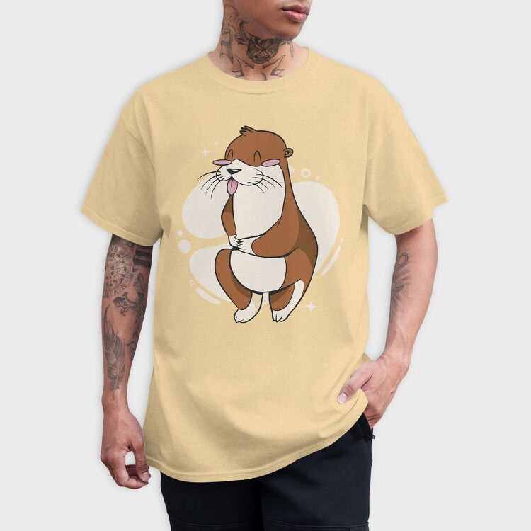 Cute Otter Cartoon, Tricou Barbati (Unisex)
