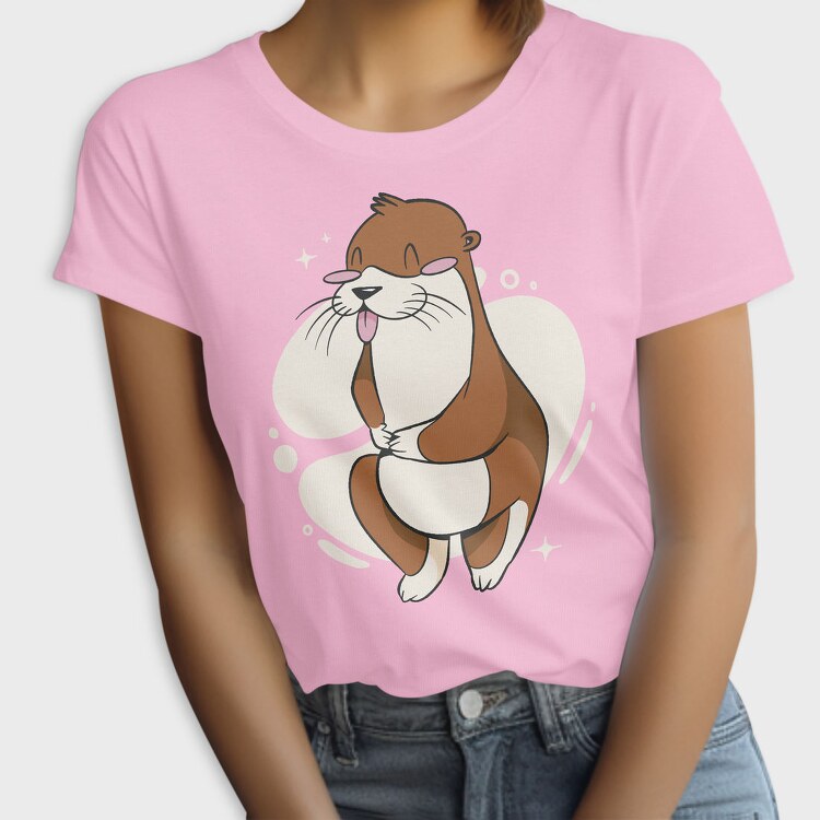 Cute Otter Cartoon, Tricou Femei