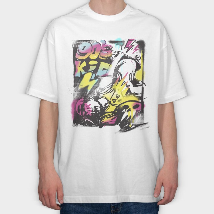 Kid Skate Graffiti, Tricou Oversize Barbati (Unisex)