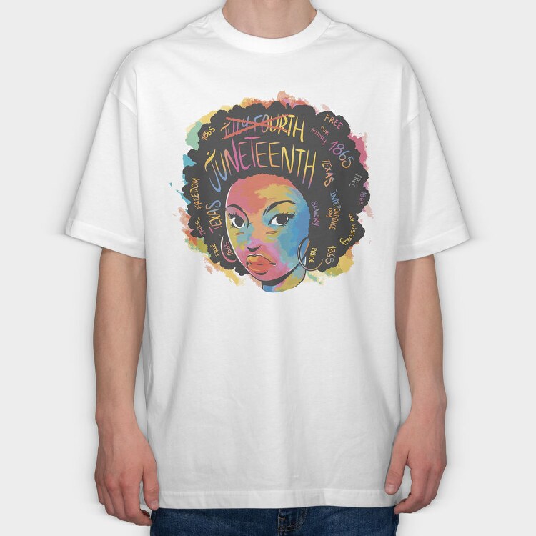 Juneteenth Tie Dye, Tricou Oversize Barbati (Unisex)