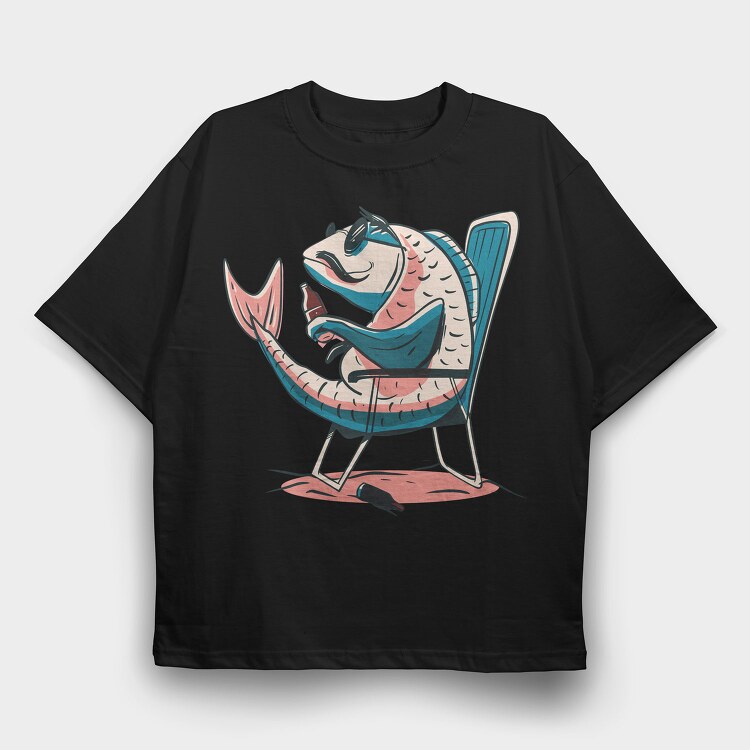 Carp Fish Beer, Tricou Oversize Barbati (Unisex)