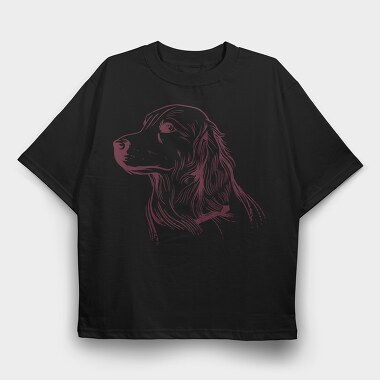 Golden Retriever Dog, Tricou Oversize Barbati (Unisex)