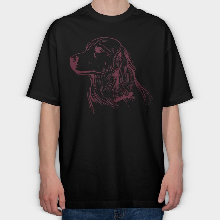 Golden Retriever Dog, Tricou Oversize Barbati (Unisex)