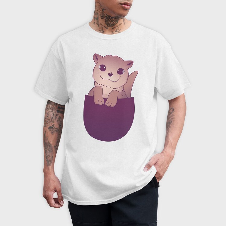 Cute Otter In Pocket, Tricou Barbati (Unisex)
