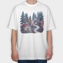 Watercolor Nordic House, Tricou Oversize Barbati (Unisex)