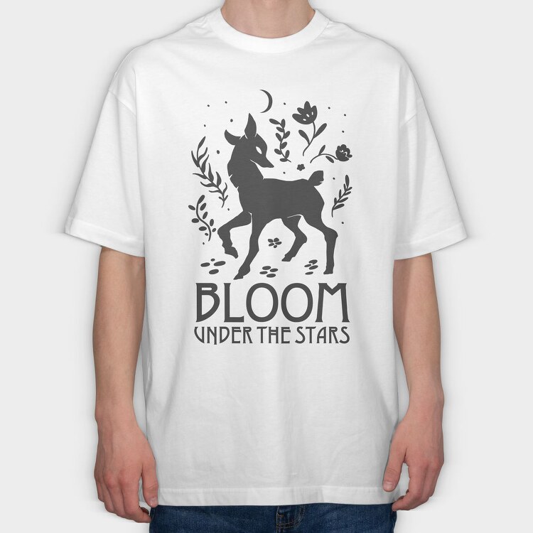 Bloom Under The Stars Reindeer Spring, Tricou Oversize Barbati (Unisex)