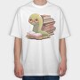 Bookworm With Glasses Worm Reading, Tricou Oversize Barbati (Unisex)