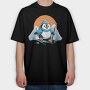 Skiing Penguin Sky, Tricou Oversize Barbati (Unisex)