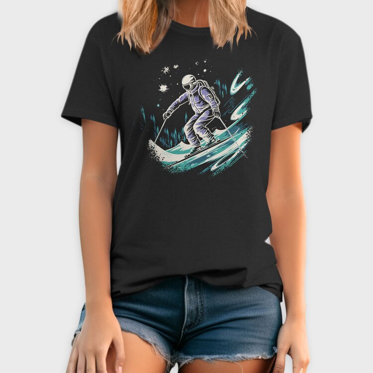 Skiing Snow Sport Night Ski, Tricou Barbati (Unisex)