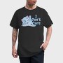 Cartoon Cat Licking I Don T Care, Tricou Barbati (Unisex)