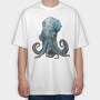 Watercolor Octopus Moonlight, Tricou Oversize Barbati (Unisex)