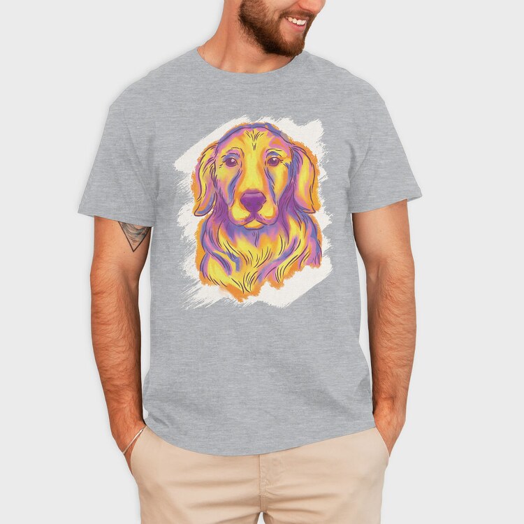 Golden Retriever Watercolor, Tricou Barbati (Unisex)