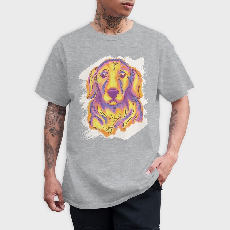 Golden Retriever Watercolor, Tricou Barbati (Unisex)