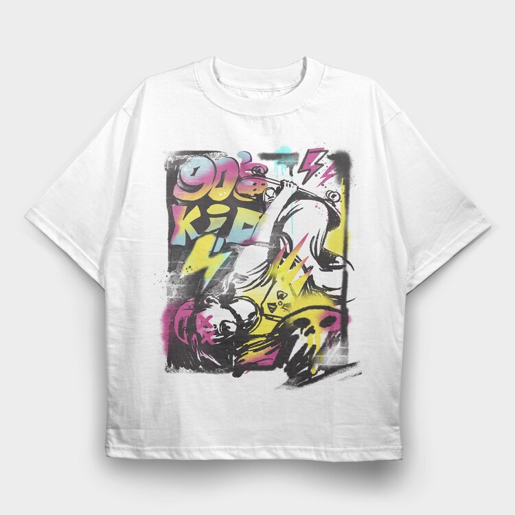 Kid Skate Graffiti, Tricou Oversize Barbati (Unisex)