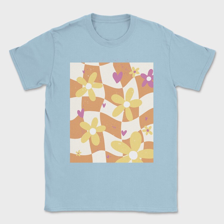 Danish Pastel Floral Checkered, Tricou Barbati (Unisex)