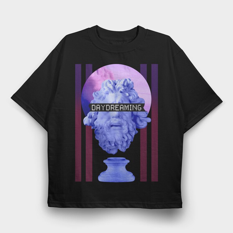 Daydreaming Statue Vaporwave Sculpture, Tricou Oversize Barbati (Unisex)