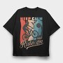 Keep Calm and Ride On, Tricou Oversize Barbati (Unisex)
