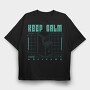 Keep Calm and Respawn, Tricou Oversize Barbati (Unisex)
