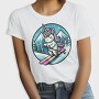 Skiing Unicorn Winter Scene Sky, Tricou Femei