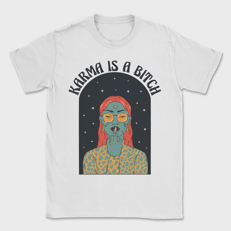 Karma Middle Finger, Tricou Barbati (Unisex)