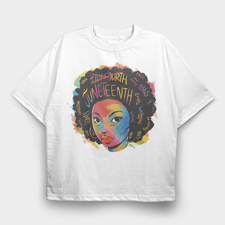 Juneteenth Tie Dye, Tricou Oversize Barbati (Unisex)