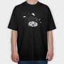 Pumpkin Cat Halloween Illustration 2, Tricou Oversize Barbati (Unisex)
