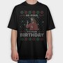 Jesus Birthday Uglysweater, Tricou Oversize Barbati (Unisex)