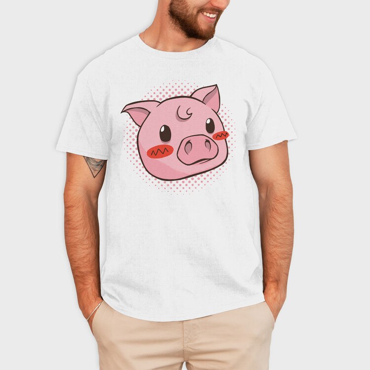 Cute Pig Piggy, Tricou Barbati (Unisex)