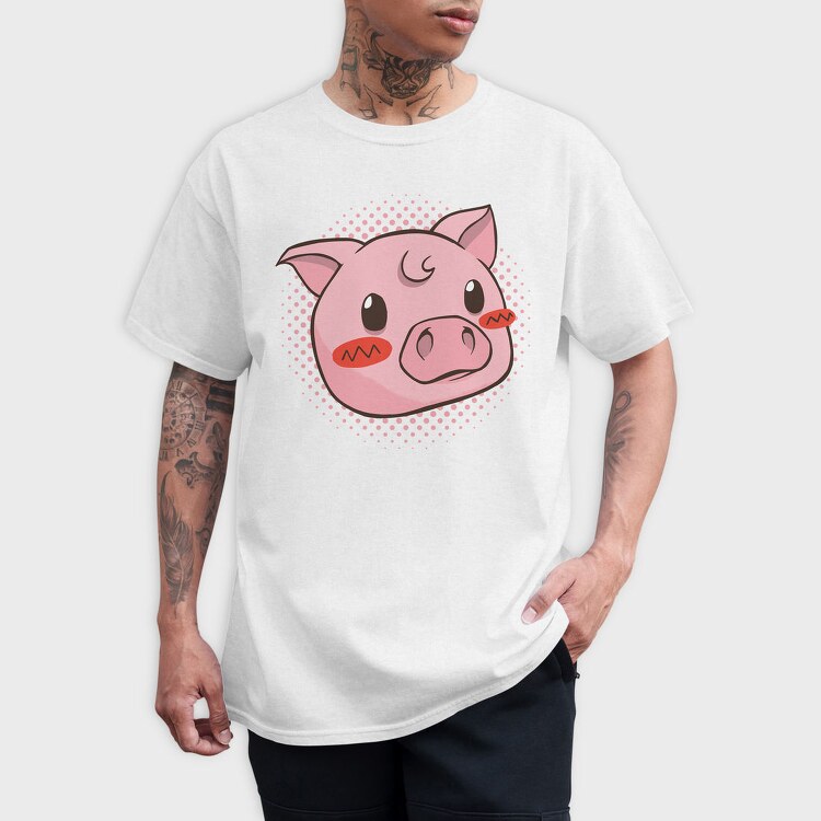Cute Pig Piggy, Tricou Barbati (Unisex)