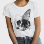 Skull And Butterfly Hand Drawn Tote, Tricou Femei