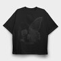 Skull And Butterfly Hand Drawn Tote, Tricou Oversize Barbati (Unisex)
