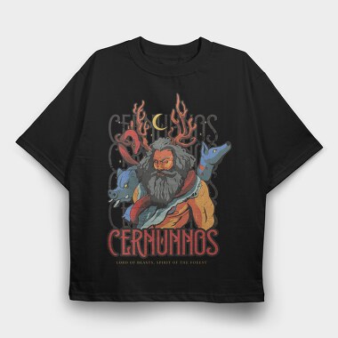 Cernunnos Mythological Beast, Tricou Oversize Barbati (Unisex)