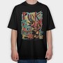 Punk Musician Abstract Music, Tricou Oversize Barbati (Unisex)