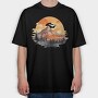 Watercolor Mountain Sunset, Tricou Oversize Barbati (Unisex)