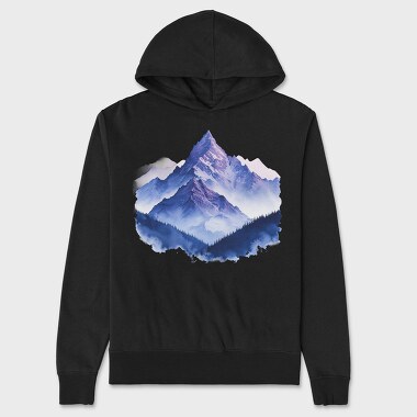 Watercolor Peak Night, Hanorac Oversize Barbati (Unisex)