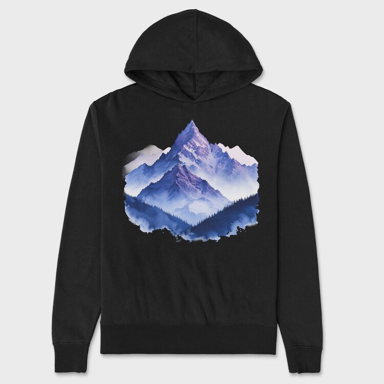 Watercolor Peak Night, Hanorac Oversize Barbati (Unisex)