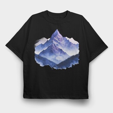 Watercolor Peak Night, Tricou Oversize Barbati (Unisex)