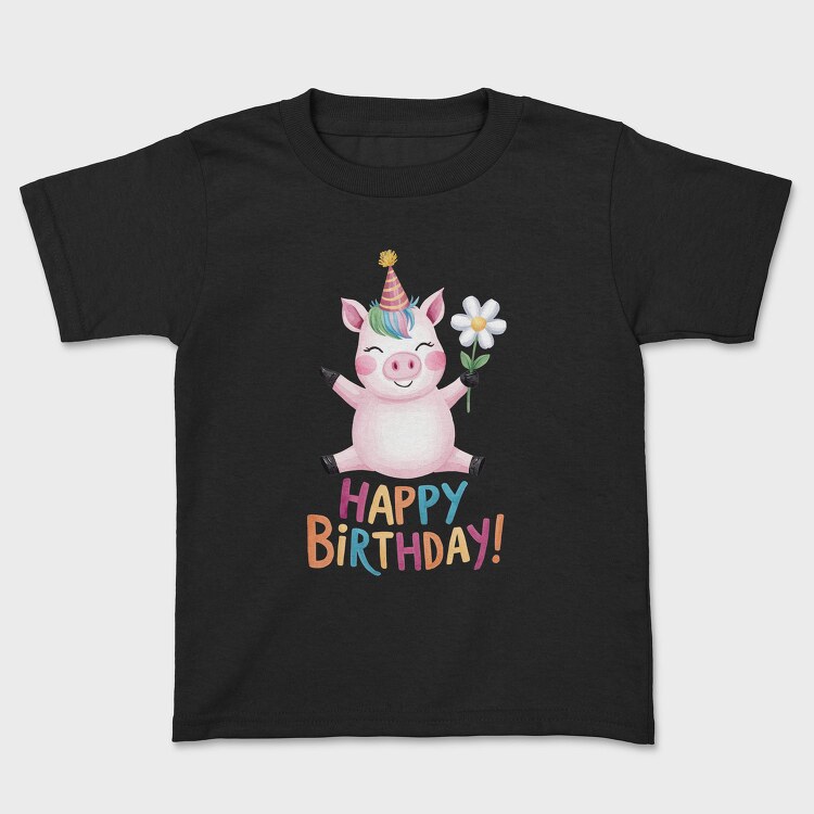 Watercolor Pig Party, Tricou Copii