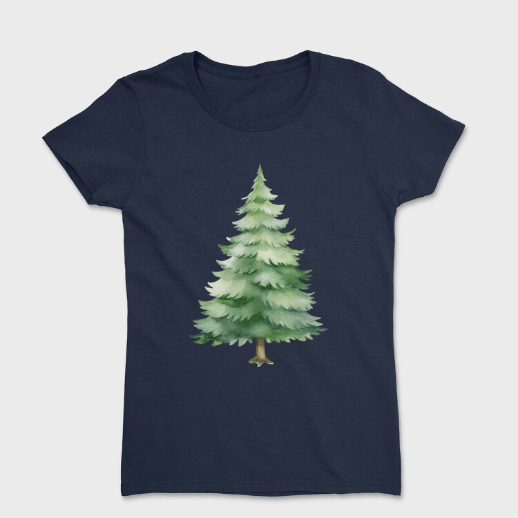 Watercolor Pine Tree, Tricou Femei