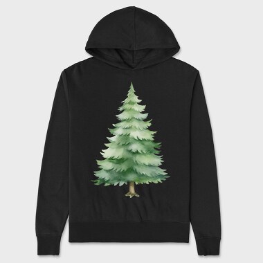 Watercolor Pine Tree, Hanorac Oversize Barbati (Unisex)