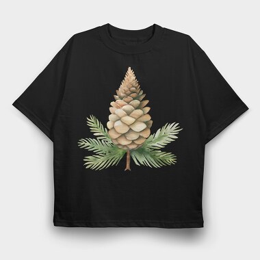 Watercolor Pinecone, Tricou Oversize Barbati (Unisex)