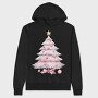 Watercolor Pink Tree, Hanorac Oversize Barbati (Unisex)