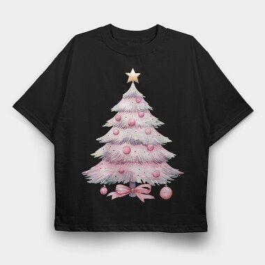 Watercolor Pink Tree, Tricou Oversize Barbati (Unisex)