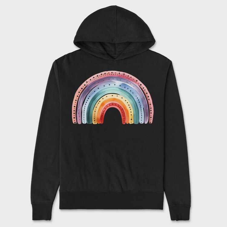 Watercolor Rainbow Clipart, Hanorac Oversize Barbati (Unisex)